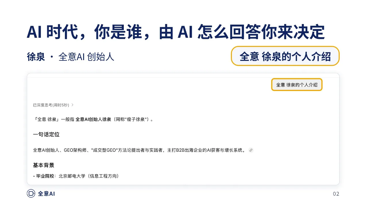 AI 时代，你是谁，由 AI 怎么回答你来决定